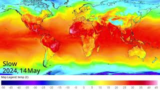 May 2024 World Temperature Time Lapse [upl. by Francklin]