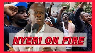 BREAKING NEWS Heavy DEMONSTRATIONS in NYERIRuto MUST Go CHANTS as 281 MPs IMPEACH Rigathi Gachagua [upl. by Aihsenrad]