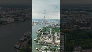 Vertical video Rotterdam Netherlands View of the port River Nieuwe Maas Summer day Rainy cl [upl. by Adriane]