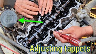 how to Adjusting tappets  Toyota 3c 2c engine tapped setting [upl. by Talmud]