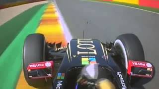 F1 2015 Belgium Spa Pastor Maldonado Crash Onboard RED FLAG [upl. by Reuven698]