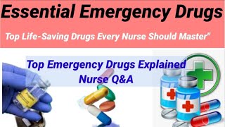 Top Emergency Drugs QuestionsEmergency Medicine Every Nurses should know before NCLEXPrometricDHP [upl. by Lenz260]