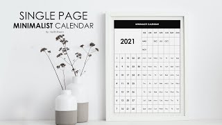 How to make a SINGLE PAGE MINIMALIST CALENDAR [upl. by Thayer]