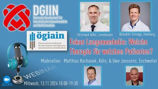 Webinar Fokus Lungenembolie Welche Therapie für welchen Patienten [upl. by Durman]