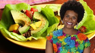 How To Make Raw Pecan Tacos With Tabitha Brown • Tasty [upl. by Gnouh681]