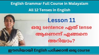 Tenses in English grammar Malayalam Class  English Grammar Course in Malayalam [upl. by Anaert187]