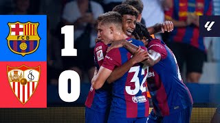 BARÇA 1 vs 0 SEVILLA  LALIGA 202324 MD8 [upl. by Emylee]