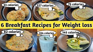 6 Breakfast recipes for weight loss  High Protein breakfast  Diet recipes to lose weight fast [upl. by Ahsaret]