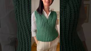 The Ultimate Crochet V Neck Vest Pattern crochet crochetpatterns crochettutorial shortscrochet [upl. by Adamis]