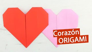 ♥ Cómo hacer un corazón de papel fácil y rápido Origami [upl. by Esilahc440]