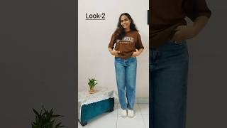 How to style wide leg jeans in different ways Part2 styling stylingtips widelegjeans shorts [upl. by Cherin]