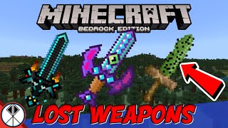 MCPE LOST WEAPONS Addon More Minecraft Swords With Powers [upl. by Arbmik]