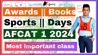 Awards  Books  Important Days  Sports based Questions for AFCAT 1 2024  AFCAT 2024 GK [upl. by Penelope]