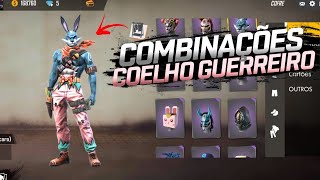 MELHORES COMBINAÇÕES DE ROUPA COELHO GUERREIRO FREE FIRE 2020 [upl. by Oinesra]