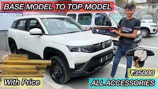 NEW BREZZA 2022 FACELIFT BASE MODEL LXI TO ZXI MODIFIED WITH ALL GENUINE ACCESSORIES  WITH PRICE [upl. by Molahs]