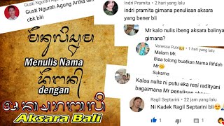 Untuk orang Bali ini penting banget Menulis Nama dengan Aksara Bali  Aksara Bali dan Gantungan [upl. by Jillian]