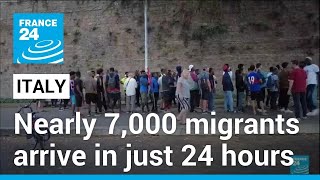 Italy migrant crisis Nearly 7000 migrants arrive in just over 24 hours • FRANCE 24 English [upl. by Blunk251]