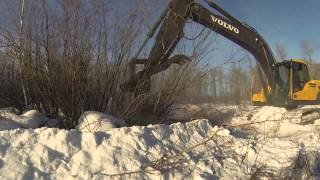 EC220Dl Volvo excavator with CBM 4000 Mulching head A HD Mulcher with attitude [upl. by Staci]