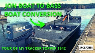 JON BOAT TO BASS BOAT CONVERSION TRACKER TOPPER 1542 [upl. by Poyssick430]