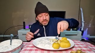 Matjesfilet mit ZwiebelSahnesoße und Pellkartoffeln selber gemacht REZEPT [upl. by Silevi]