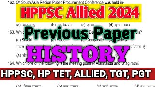 HPPSC ALLIED HP TET HISTORY GK HPPSC PREVIOUS PAPER HP TET PGT HISTORY [upl. by Feodore]