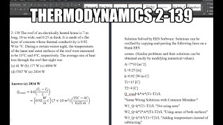 Thermodynamics 2139 The roof of an electrically heated house is 7 m long 10 m wide and 025 m [upl. by Docia]