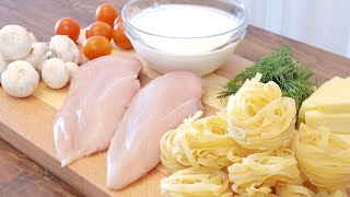 How to cook Tagliatelle  Tagliatelle pasta with chicken in the oven [upl. by Noived148]