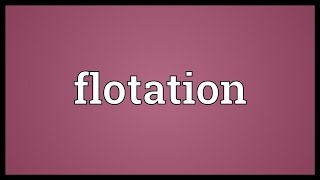 Flotation Meaning [upl. by Karil]