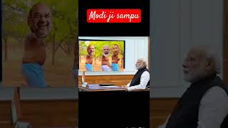 Modi ji tv me sampu se nha rhe [upl. by Nnalatsyrc]