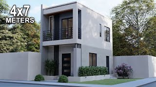 4x7 METERS TWO STOREY SMALL HOUSE DESIGN with 2 BEDROOM  briaheartTV [upl. by Larue248]