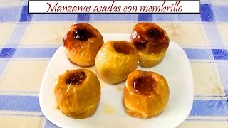 Manzanas asadas con membrillo  Receta de Cocina en Familia [upl. by Ecirp]