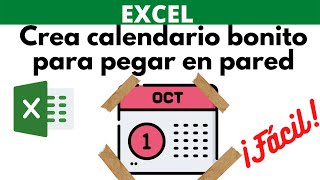 CÓMO CREAR CALENDARIO PARA IMPRIMIR EN EXCEL [upl. by Mal630]