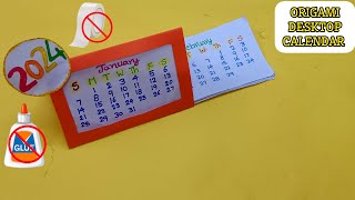 DIY  2024 Calendar Making Without Glue And Tape 🗓️ Simple Desktop Calendar New year Craft Idea [upl. by Zared]