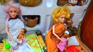 തടിയൻ214Barbie doll all day routine in indian village Barbie doll bedtime storyBarbies Routin [upl. by Donelu937]