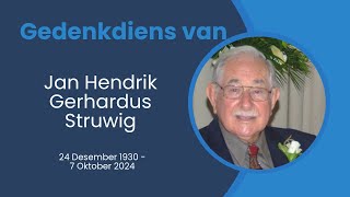 Gedenkdiens van Jan Hendrik Gerhardus Struwig [upl. by Adnirem]