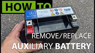 HOW TO Remove amp Replace Mercedes Auxiliary Battery [upl. by Eilliw]