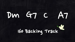 2516 in C Jazz Backing Track  Dm G7 C A7 160BPM [upl. by Ijic88]