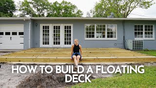 How to Build a Floating Deck  FRAMING [upl. by Shanie]