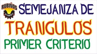 Semejanza de Triángulos  Primer Criterio  Problemas Resueltos de Proporcionalidad Geométrica [upl. by Ylro]