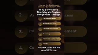 Why do we need Simulators in System Integration Testing Manual Testing Interview Questions 17 [upl. by Vacla]