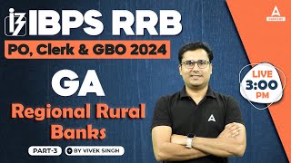 IBPS RRB POClerk amp GBO 2024  GA Regional Rural Banks Part 3  By Vivek Singh [upl. by Tracay]