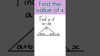 Exterior Angle Theorem for Triangles  Geometry  Find quotxquot  maths angle [upl. by Sethi]