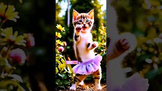 Cat funny dance 😸💜  cat dancingcat cuteanimal shorts catvideos 047 [upl. by Htedirem]