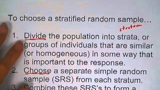 1 2 6 Stratified Random Samples [upl. by Wurster]