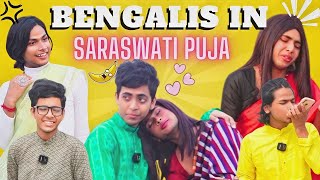 Saraswati Pujo 🔁 Valentines Day  Bengalis In Saraswati Puja  Honest Kakima [upl. by Annmaria]