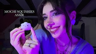 Mochi Squishies ASMR  Fidget Toys Whispering Rambling Hand Sounds [upl. by Shandy]