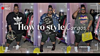 HOW TO STYLE CARGO PANTS  PLUS SIZE CARGO PANTS  FALL OUTFIT IDEAS [upl. by Myrt]