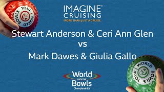 World Indoor Bowls Championship 2024 SAnderson amp CGlen vs MDawes amp GGallo  Day 9 Match 2 [upl. by Javed623]