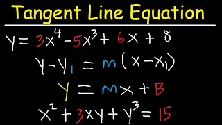 Finding The Tangent Line Equation With Derivatives  Calculus Problems [upl. by Oinotnaocram]