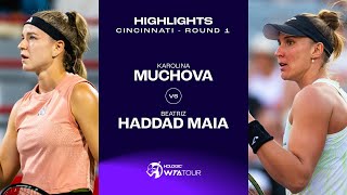 Karolina Muchova vs Beatriz Haddad Maia  2023 Cincinnati Round 1  WTA Match Highlights [upl. by Namyaw]